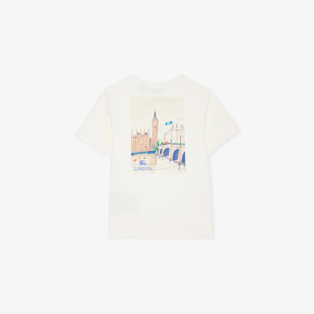 Хлопковая футболка с изображением лондонского медведя, возраст 4-14 лет Burberry, белый — фото 3