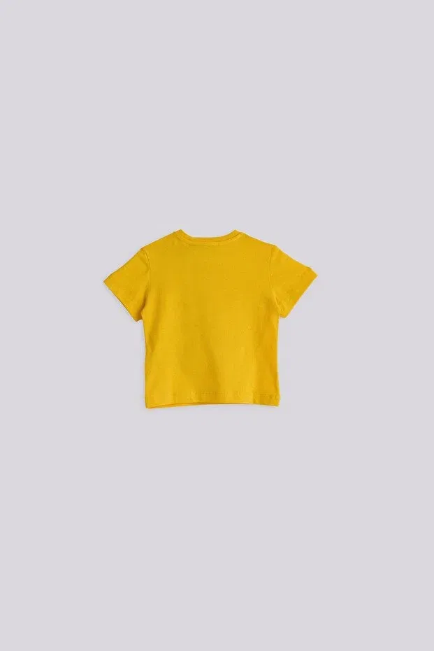 Детская футболка для мальчиков хлопковая с коротким рукавом Iceberg, Yellow — фото 2