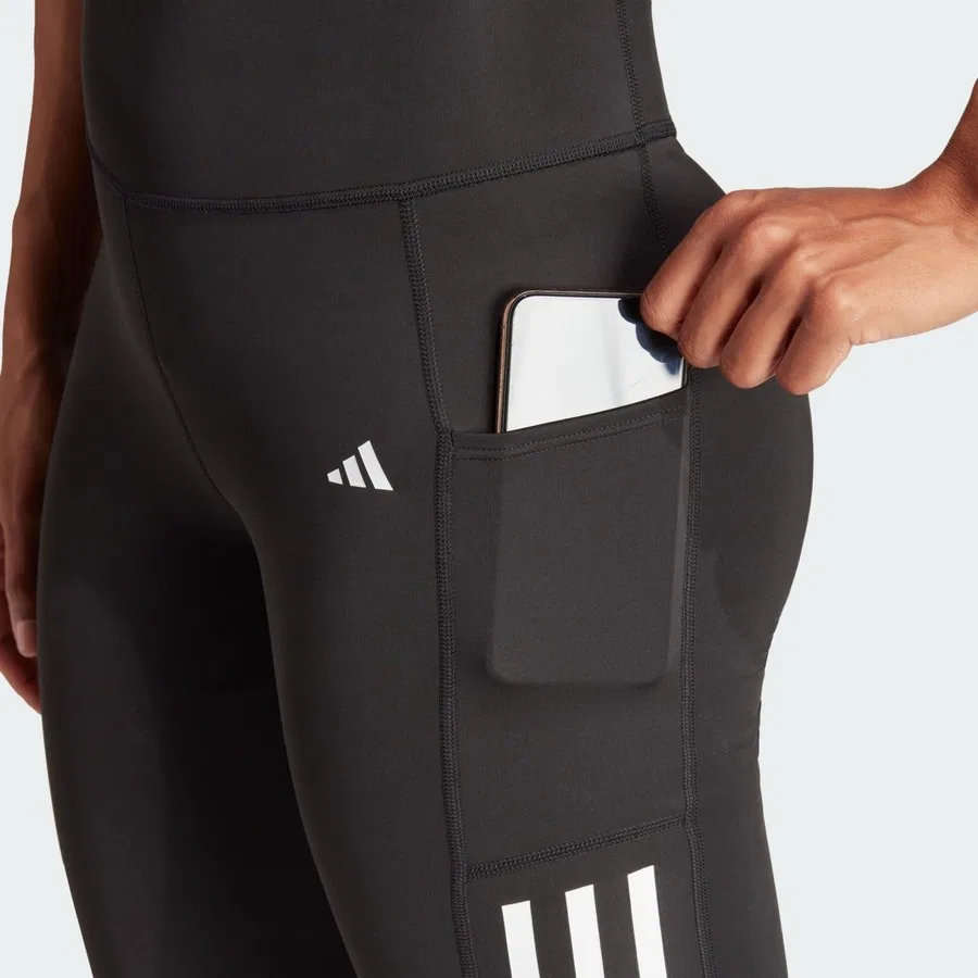 Леггинсы спортивные с высокой посадкой Optimé 3-Stripes Full-Length adidas, Черный — фото 4