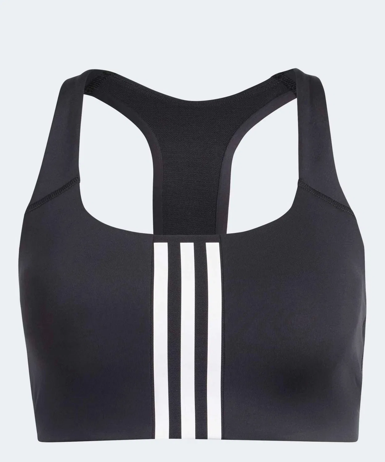 Женский спортивный бюстгальтер среднего уровня поддержки Powerimpact Three Stripes Adidas, Черный