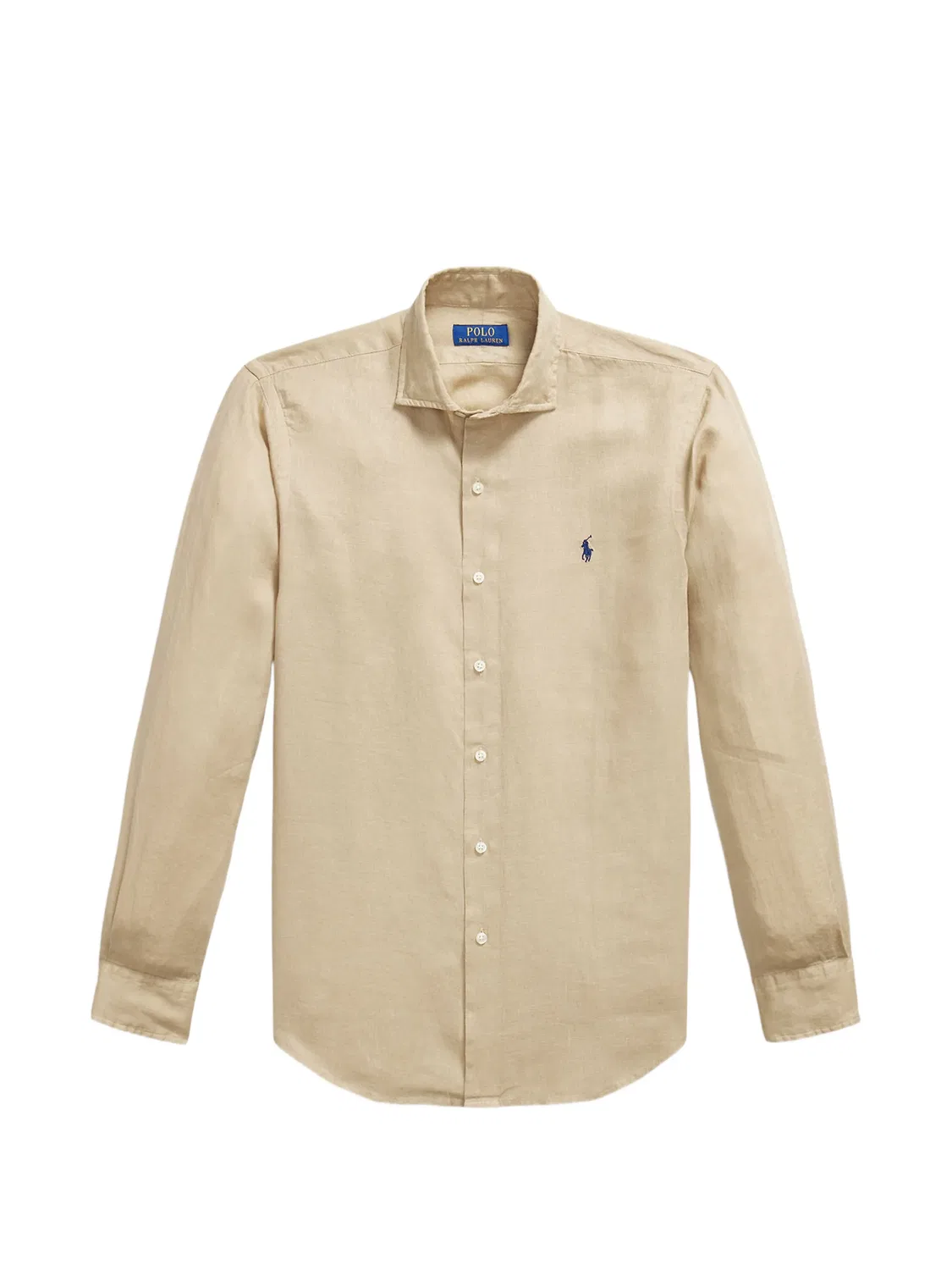 Льняная рубашка нейтрального цвета Polo Ralph Lauren, нейтральные