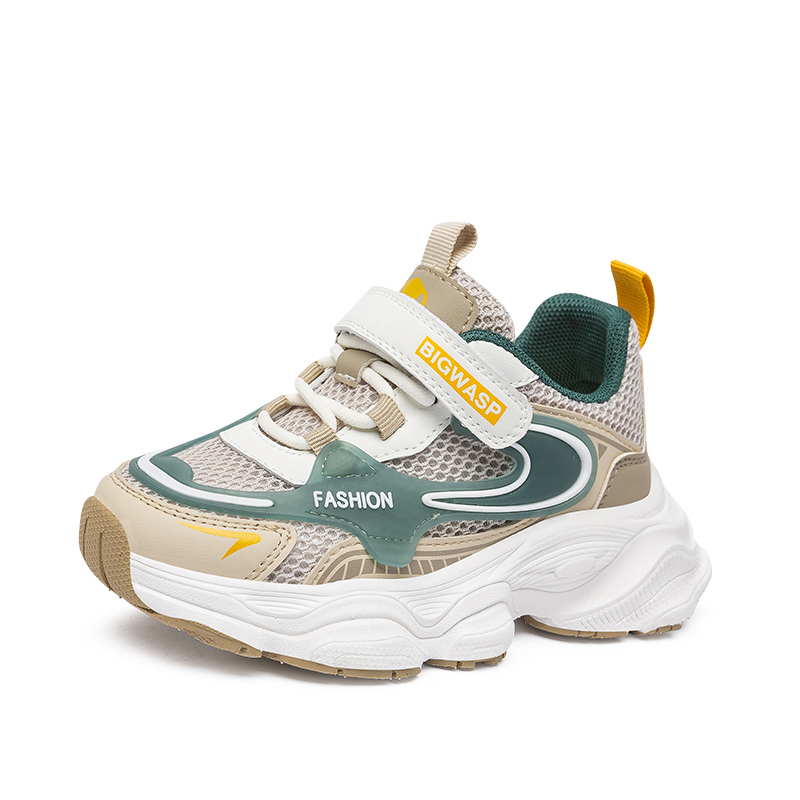 Кроссовки для бега Tide Runs Kids без подкладки, сетчатые, для детей от 3 до 7 лет BIG WASP, хаки — фото 3