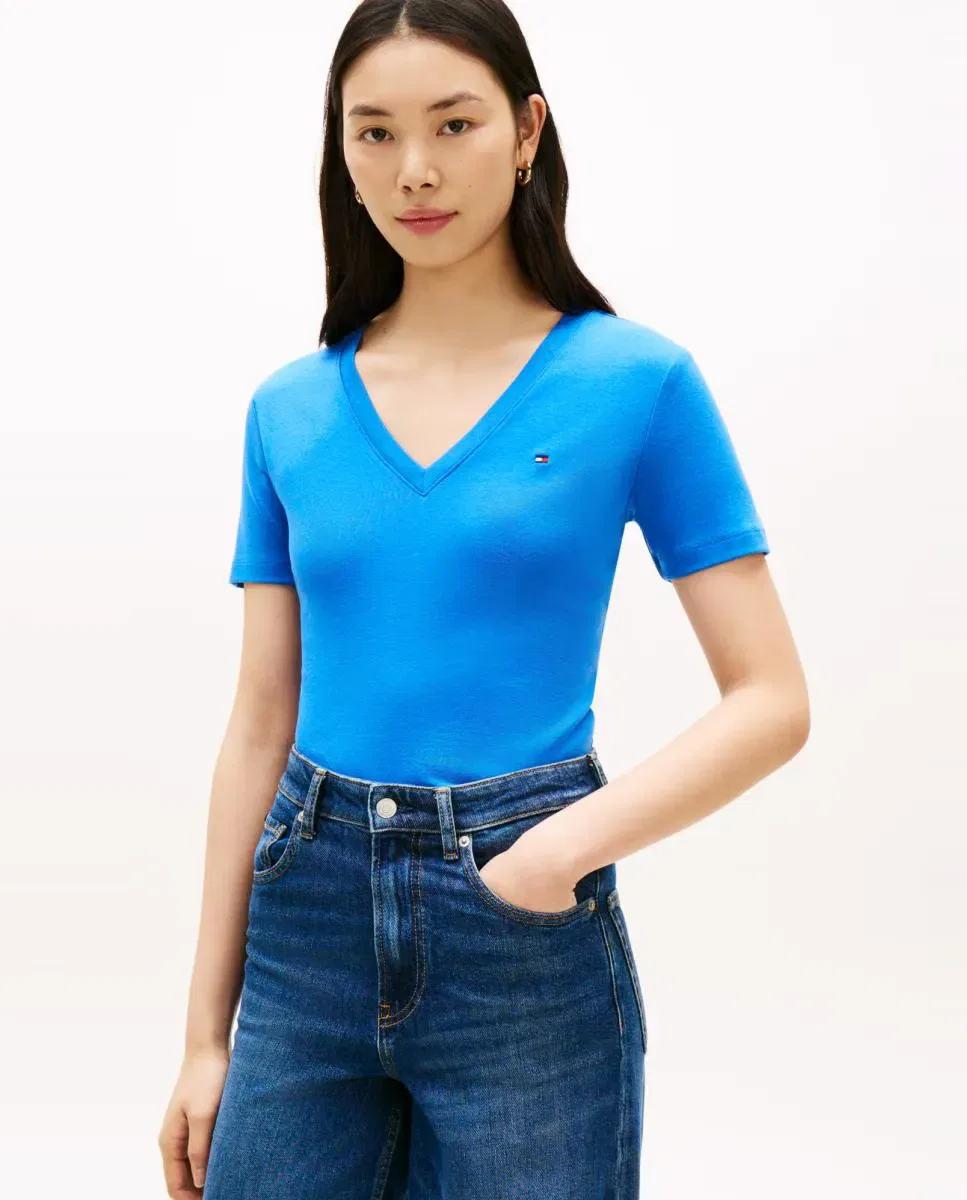 Женская футболка хлопковая с принтом Tommy Hilfiger, Azul Índigo
