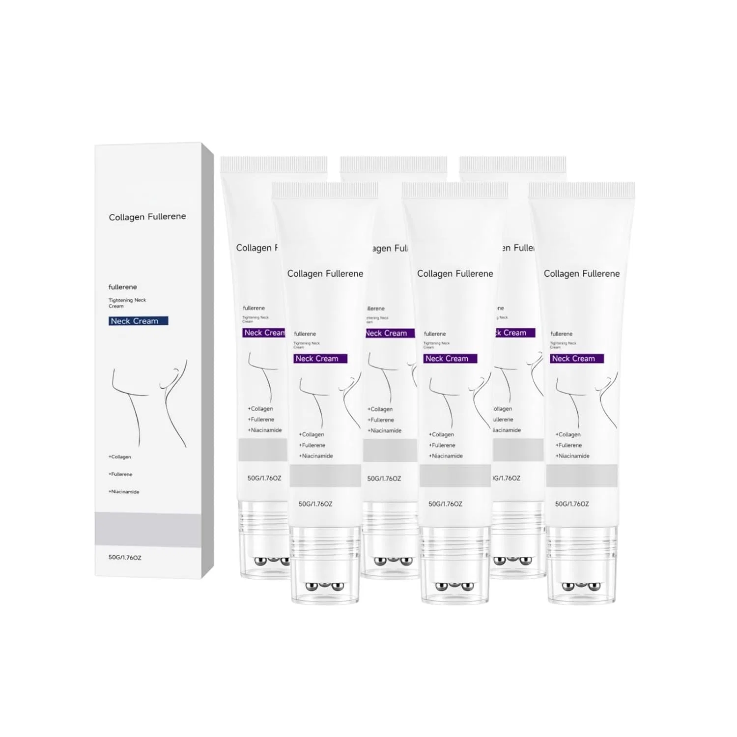 Набор Neck Cream с коллагеном и фуллереном, 6 шт по 50 г Générique