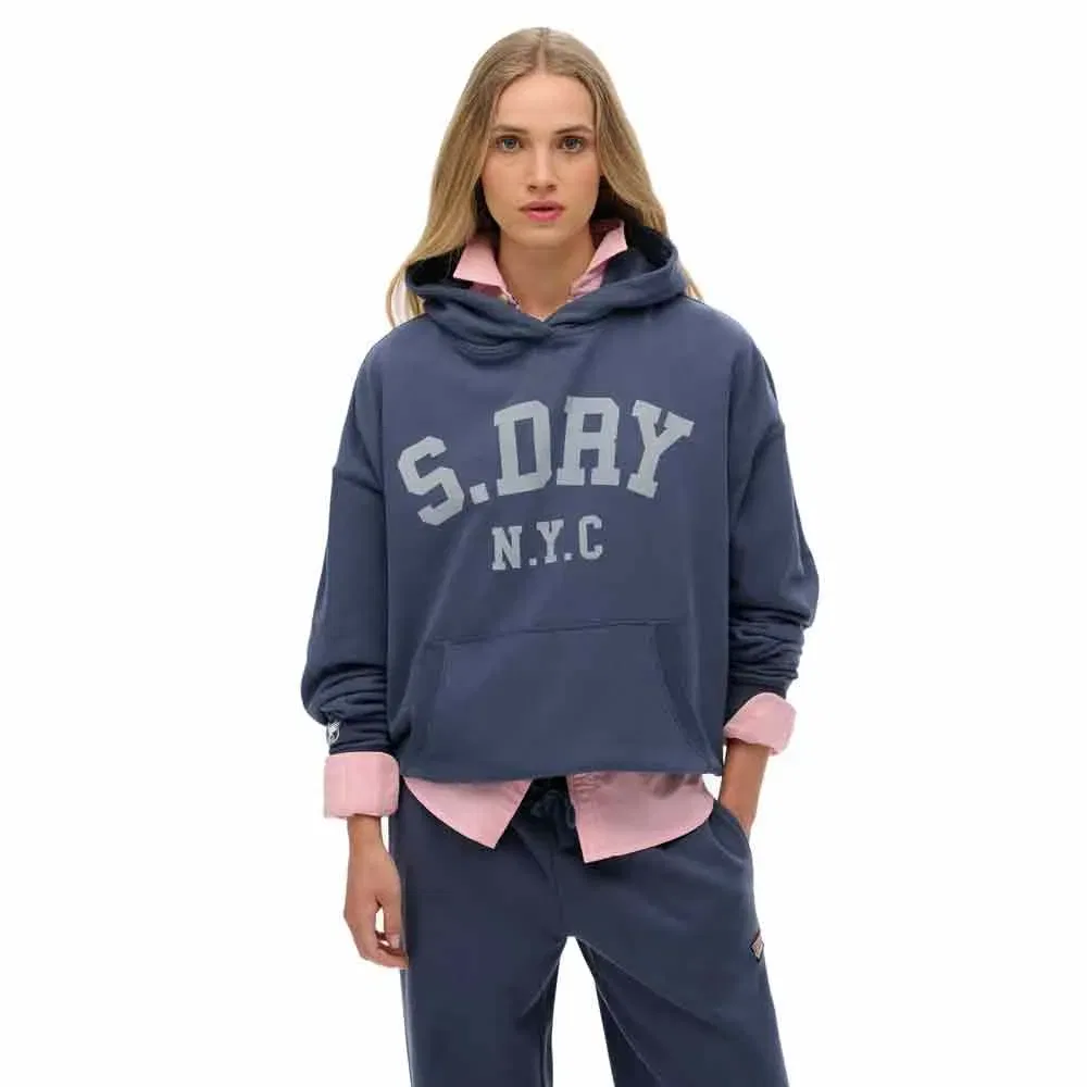 Худи Athletic Essential Relaxed Superdry, синий