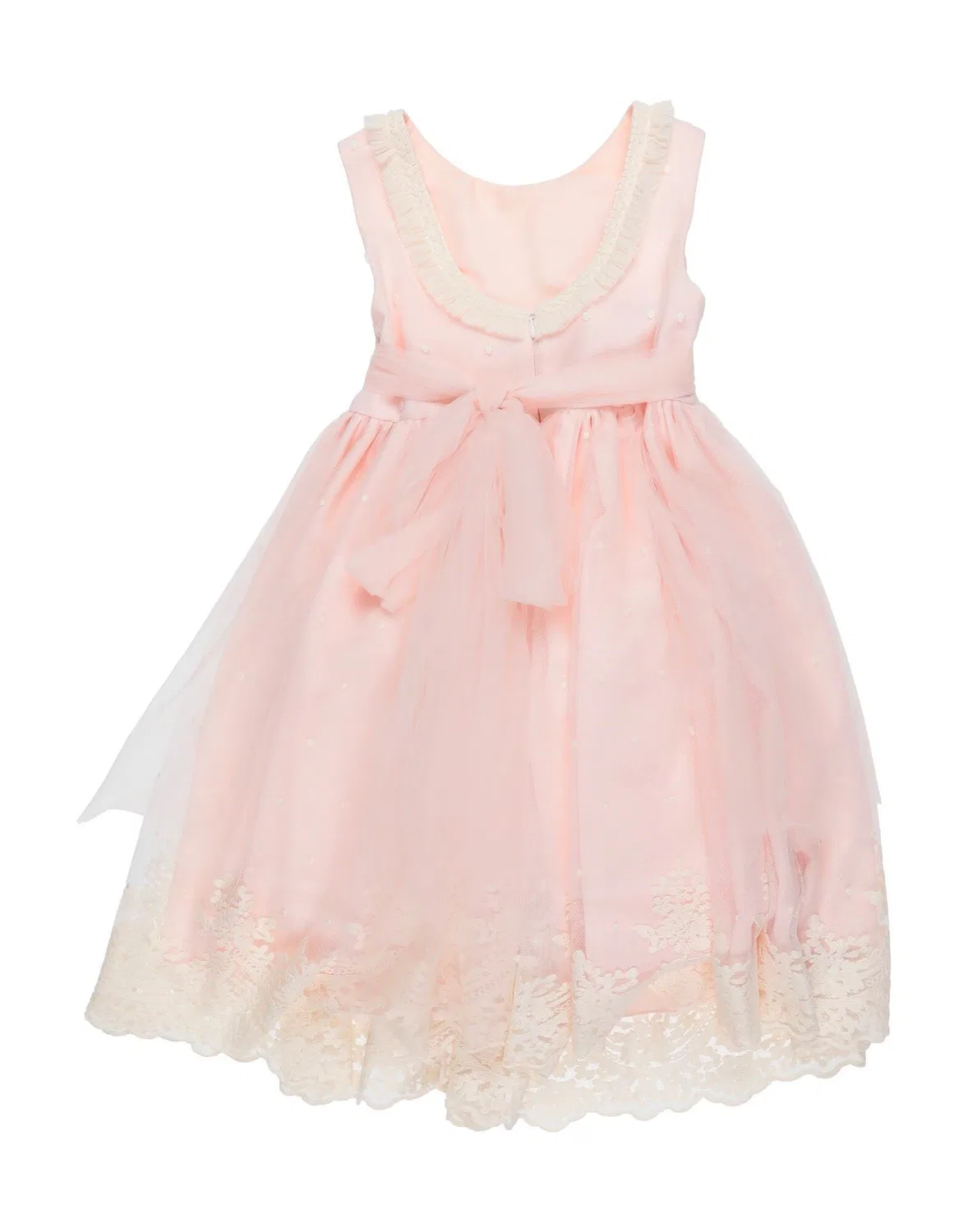 Детское платье для девочек из фатина с аппликациями Petit, Light Pink — фото 2