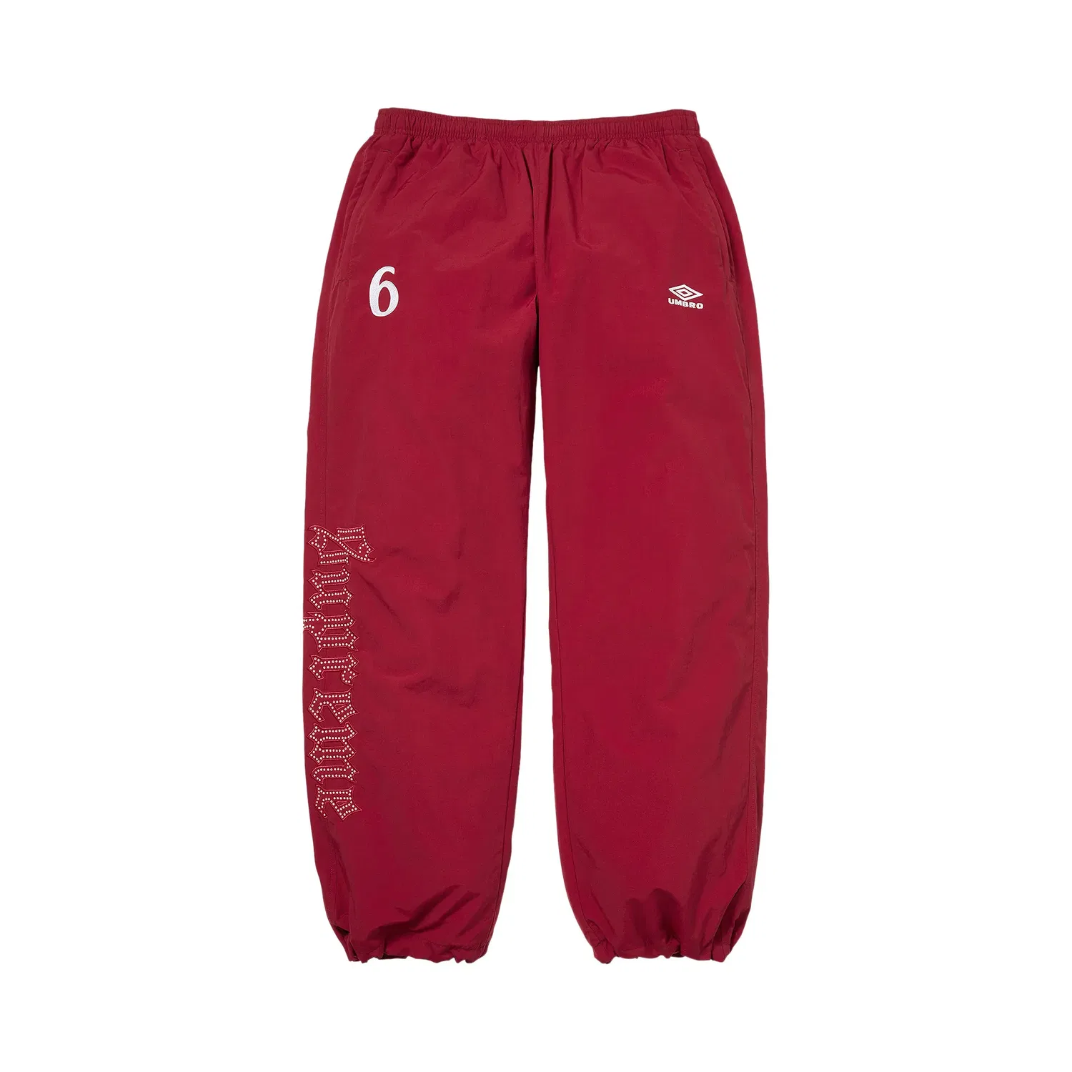 Спортивные брюки Supreme x Umbro со стразами, красный