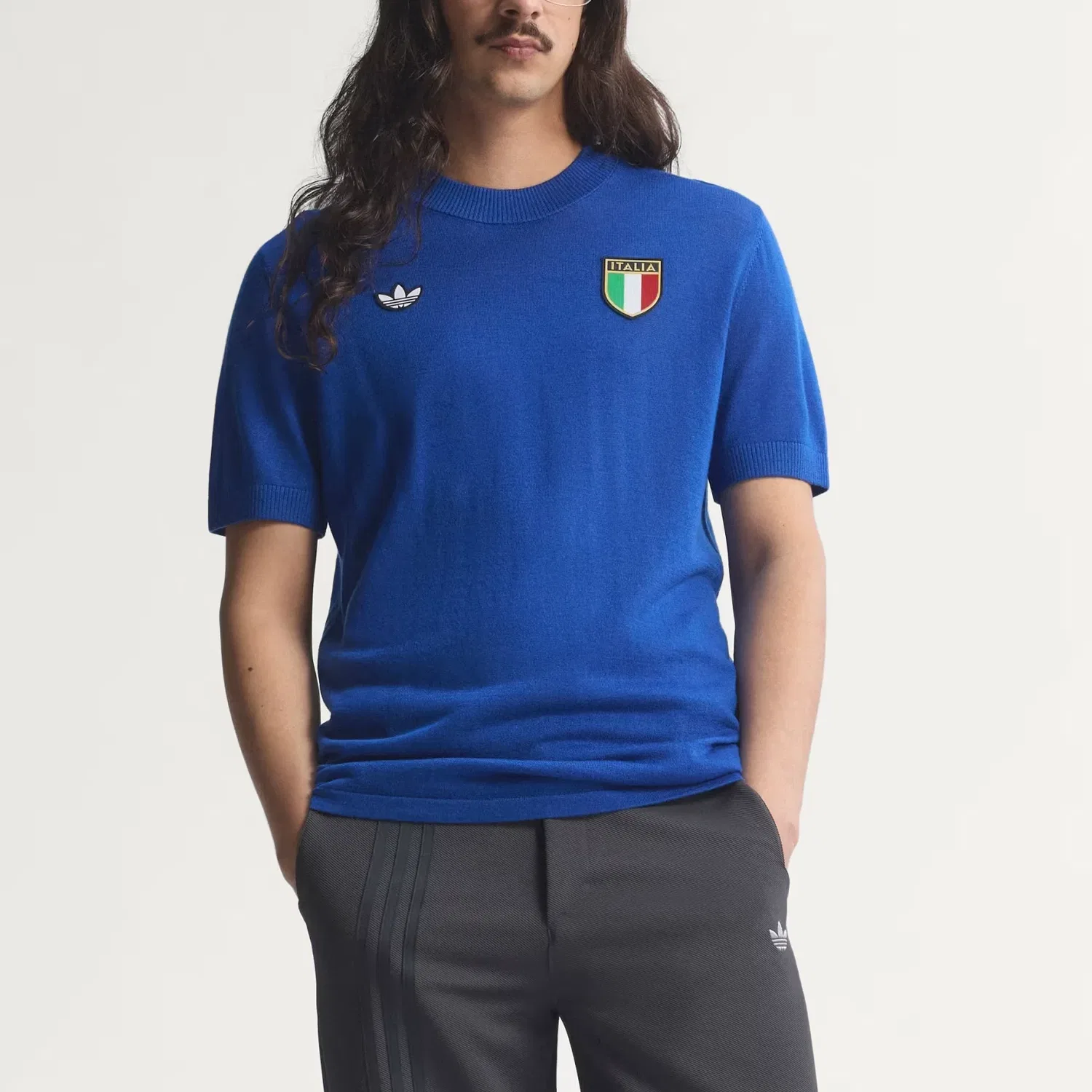 Мужская футболка Adidas Italy 70s Jersey, цвет Royal Blue — фото 3