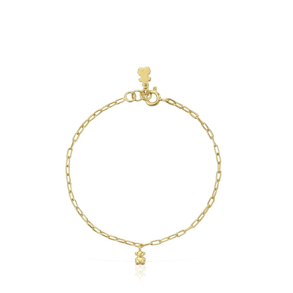 

Браслет-цепочка Tous Bold Bear With 18 Kt Gold Plating Over Silver And Oval Rings, позолоченное серебро
