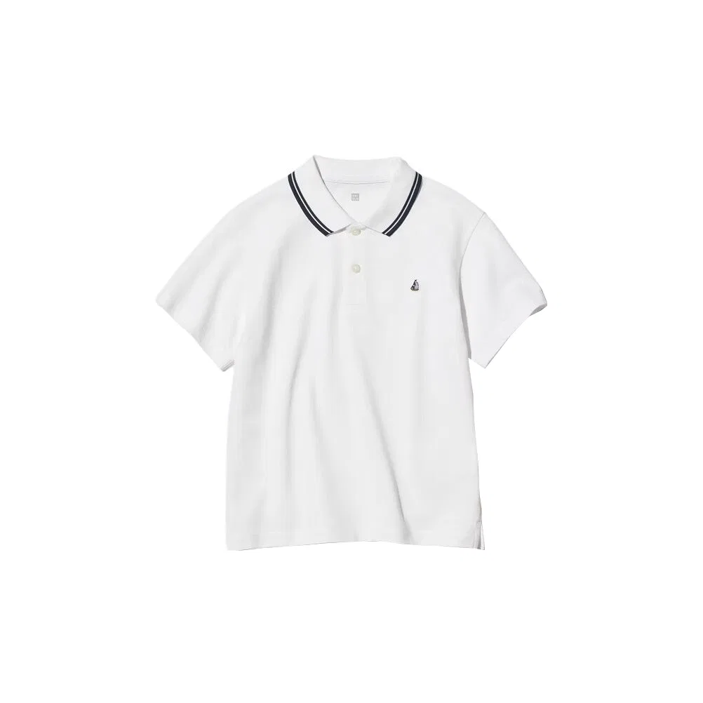 Детское поло, хлопковое, Polo Collar, UNIQLO, White