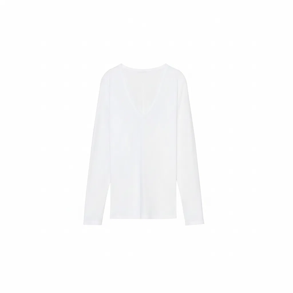 Женская футболка с V-образным вырезом и прямым кроем White ZARA, White
