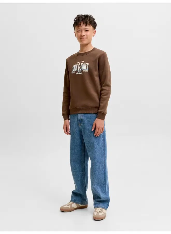 Свитшот с принтом Jack & Jones Junior, какао — фото 4