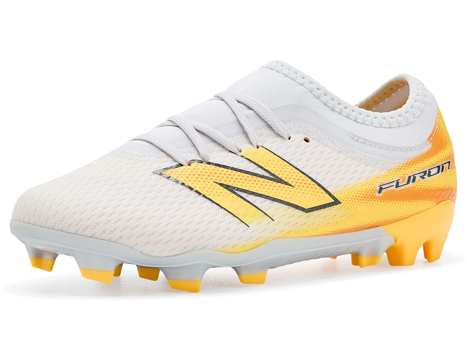 Бутсы Furon Team Junior Fg V9 (для маленьких и больших детей) New Balance Kids, Fresh Air/Satsuma Orange — фото 2