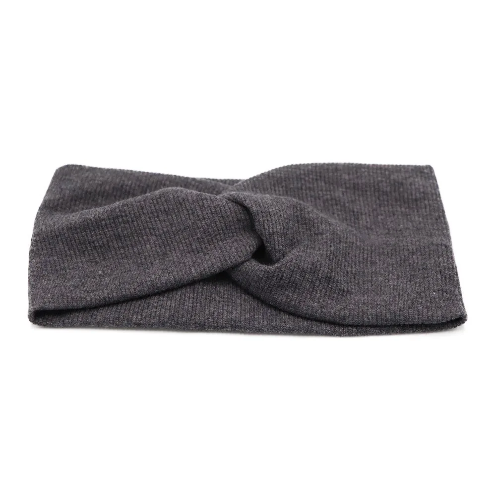 Ребристая повязка на голову для женщин, широкая Miniministore, Dark Gray