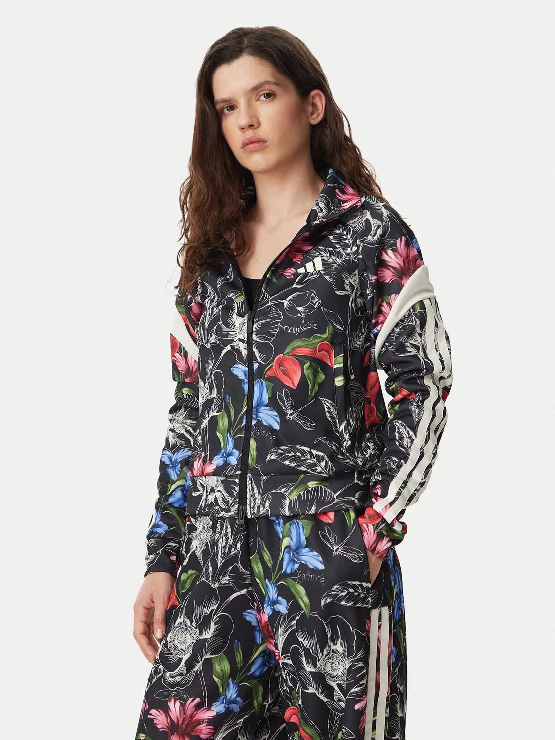 Женская толстовка стандартного кроя Frarm Rio House Of Trio Track Top Adidas, черный