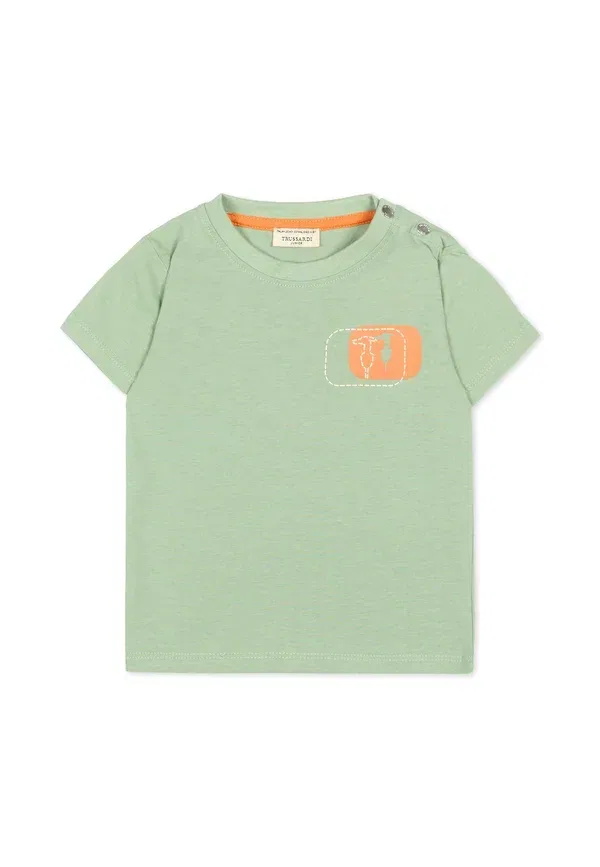 Футболка с принтом Tru Trussardi Junior, зеленый