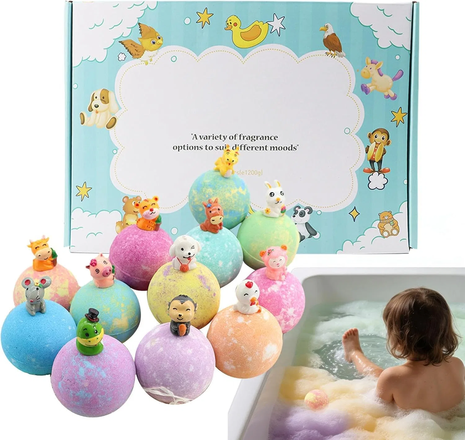 Бомбочки для ванны с игрушкой внутри, 12 шт, 1200 г Générique