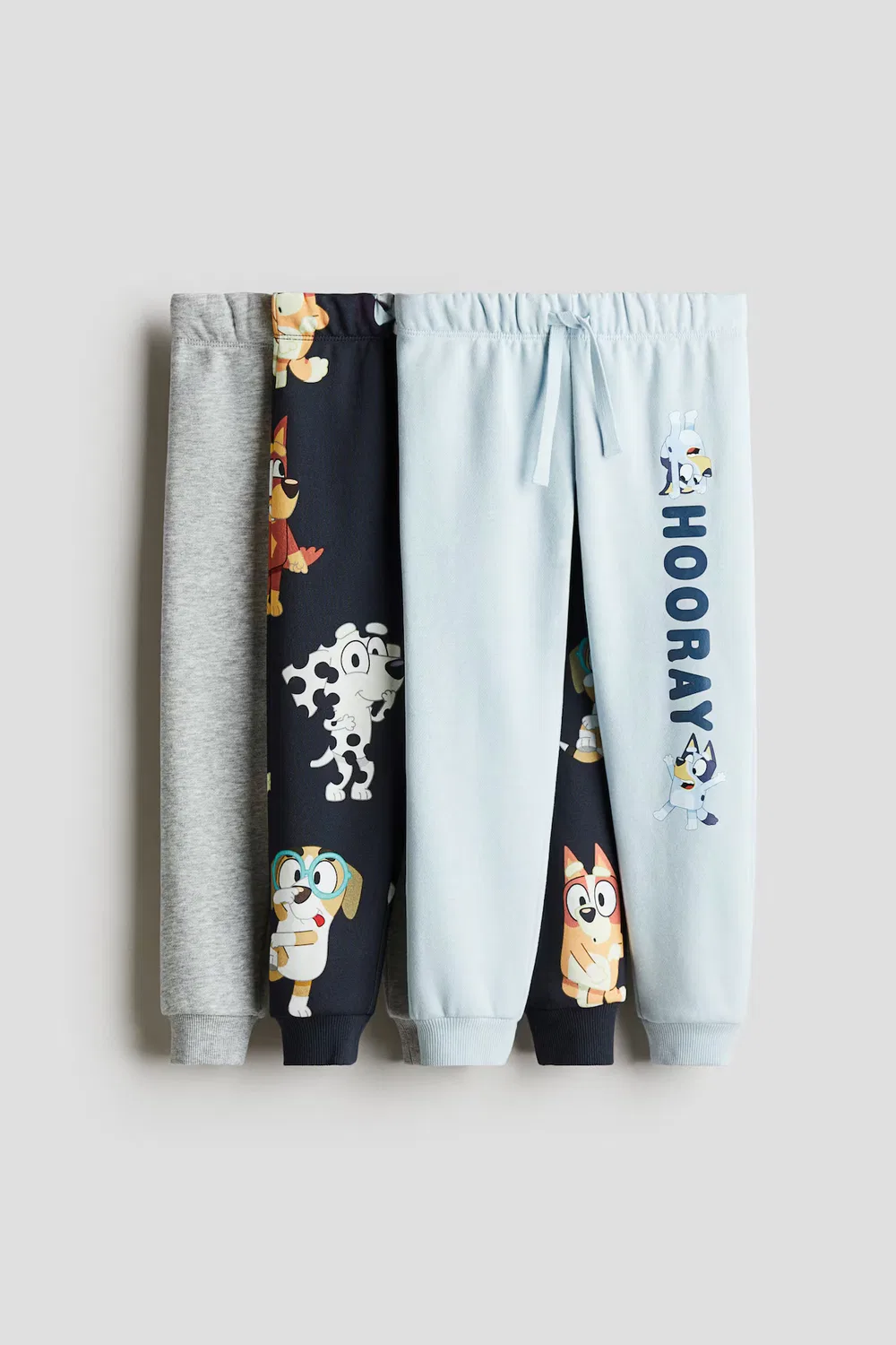 Комплект из 3 спортивных штанов с принтом H&M, Hellblau/Bluey