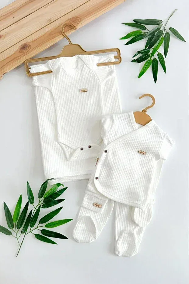 Детский комплект боди с длинным рукавом Yudi Bebe, White