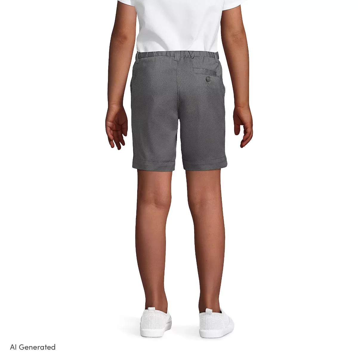 Детские шорты для девочек хлопковые Lands' End, Arctic Gray — фото 2