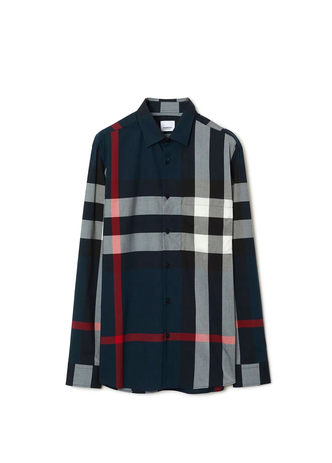 Рубашка Burberry Check Lacivert, синий