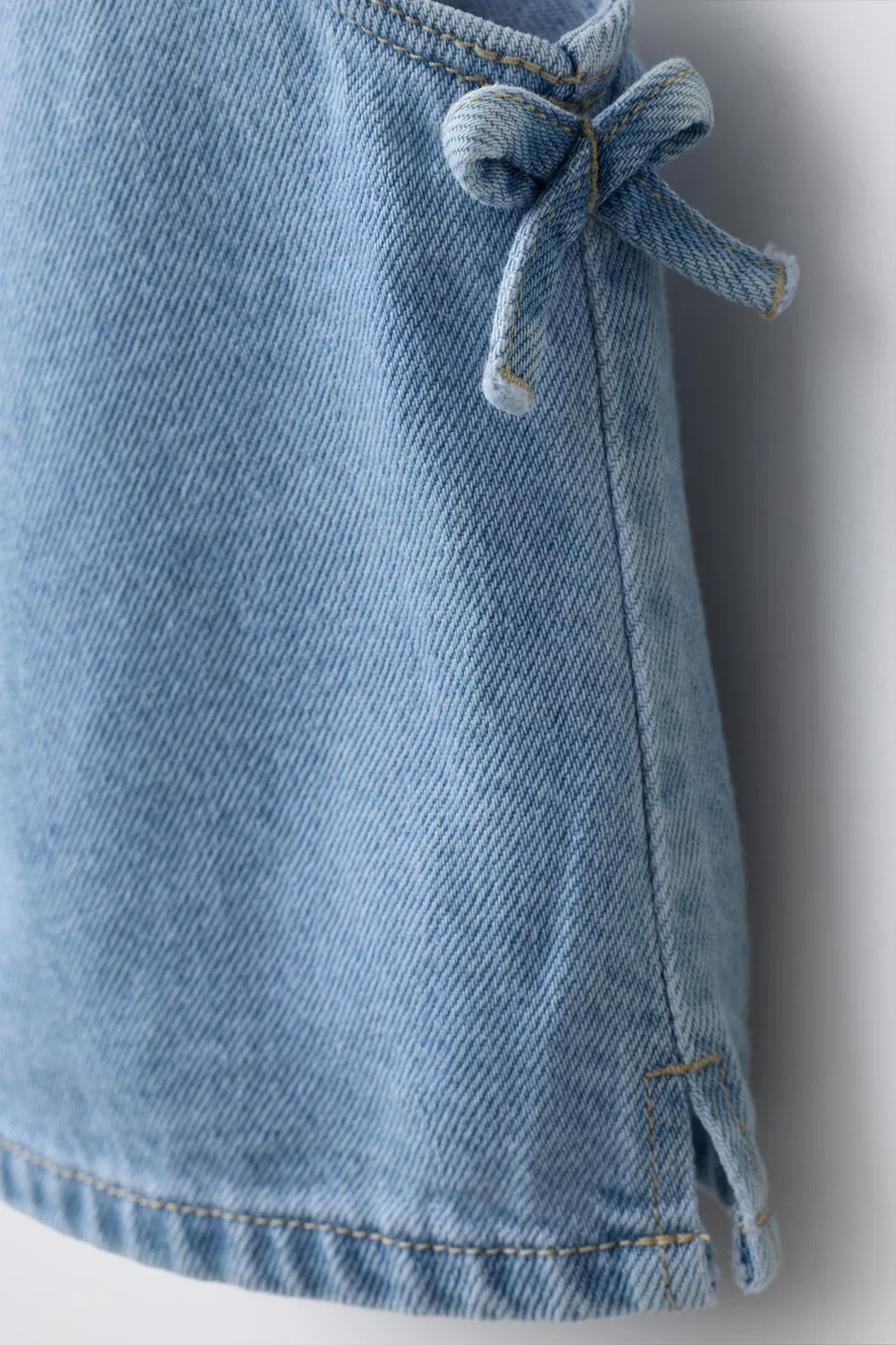Джинсовый топ с бантиками ZARA, Mid-Blue — фото 3