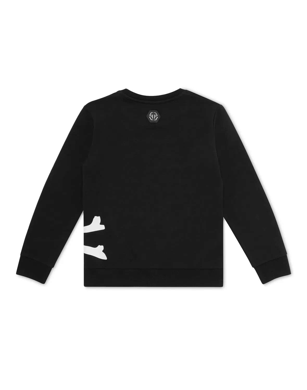 Детский свитшот с длинным рукавом с принтом Skull&Bones PHILIPP PLEIN, White — фото 4