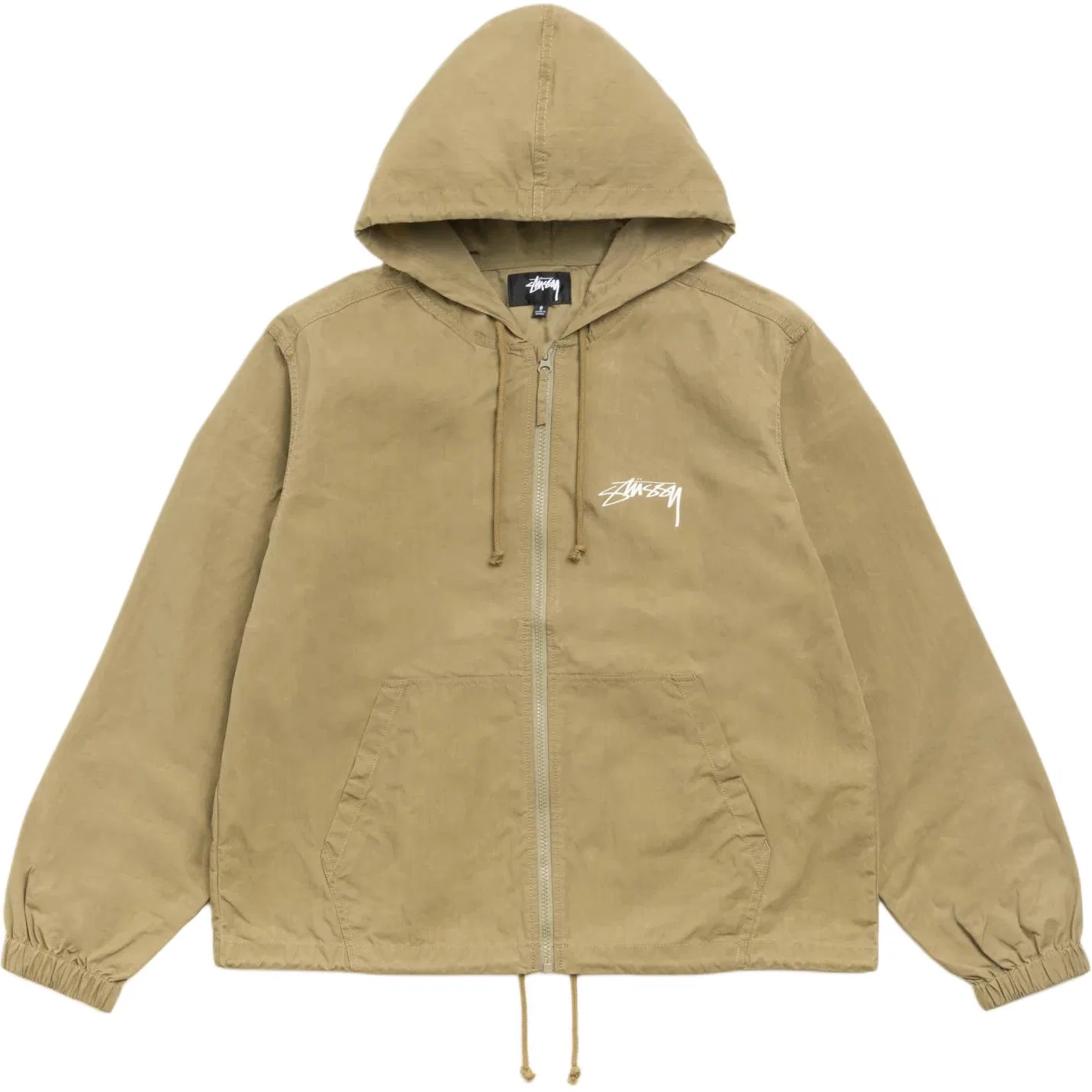 Детский ветрозащитный жакет с капюшоном Stussy, Olive