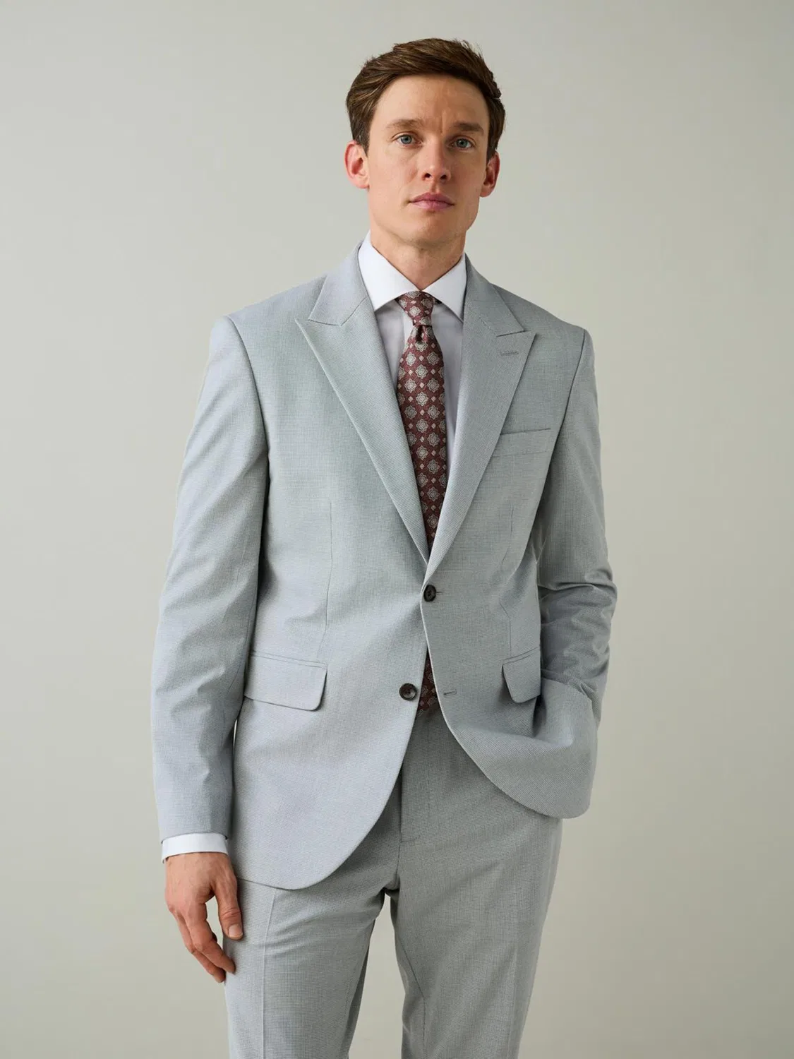 Пиджак Regular Fit Motionflex Puppytooth Texture Next, Серый