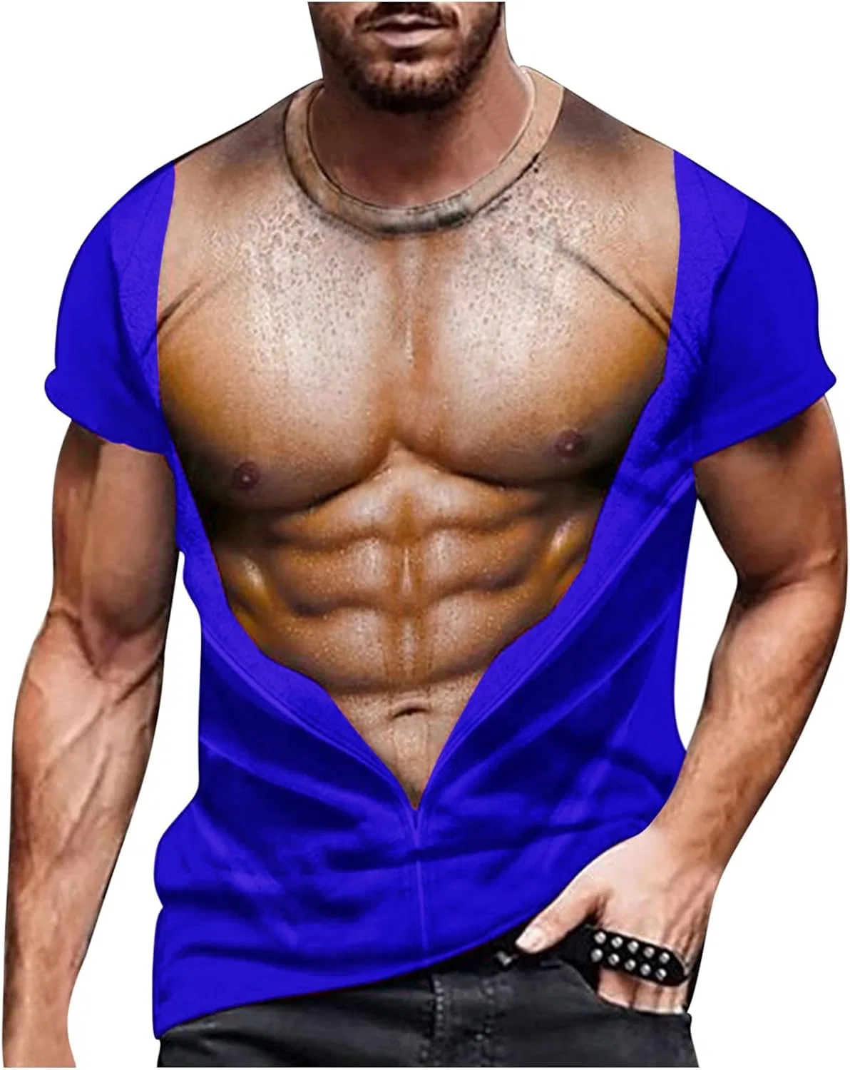 Мужская футболка с графическим принтом Oversize Generic, Blue