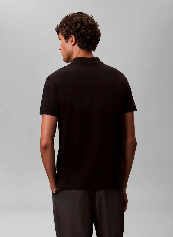 Поло приталенное Casual Slim Fit Calvin Klein, черный — фото 2