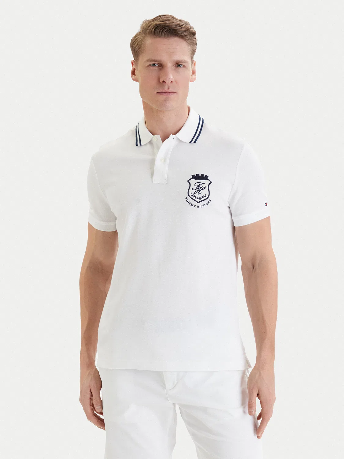 Мужское поло стандартного кроя Badge Tommy Hilfiger, белый