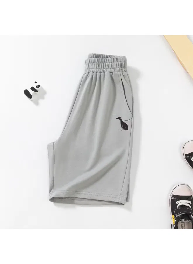 Шорты с принтом щенка для мальчиков Jeanswest, серый — фото 2