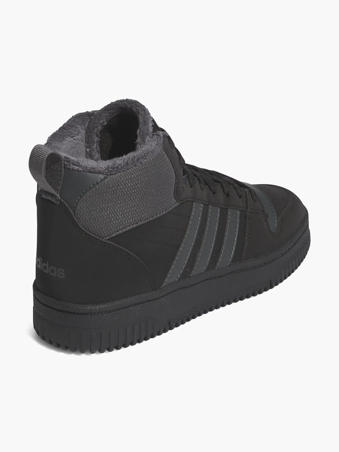 Высокие зимние кеды с шнуровкой Adidas, черный — фото 4