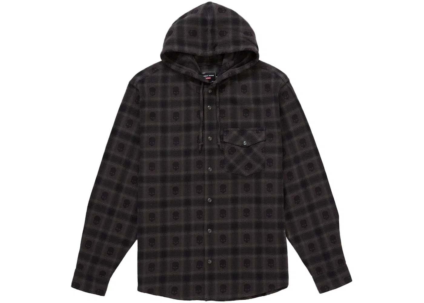 Мужская фланелевая рубашка с капюшоном Number Nine Supreme, Black