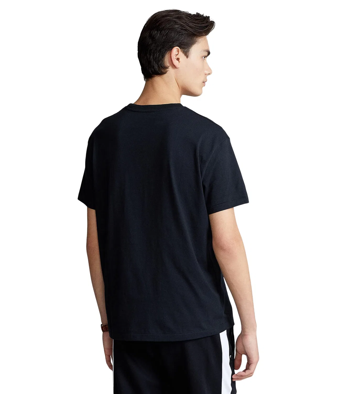 Мужской хлопковый лонгслив с V-образным вырезом Polo Ralph Lauren, Black — фото 2
