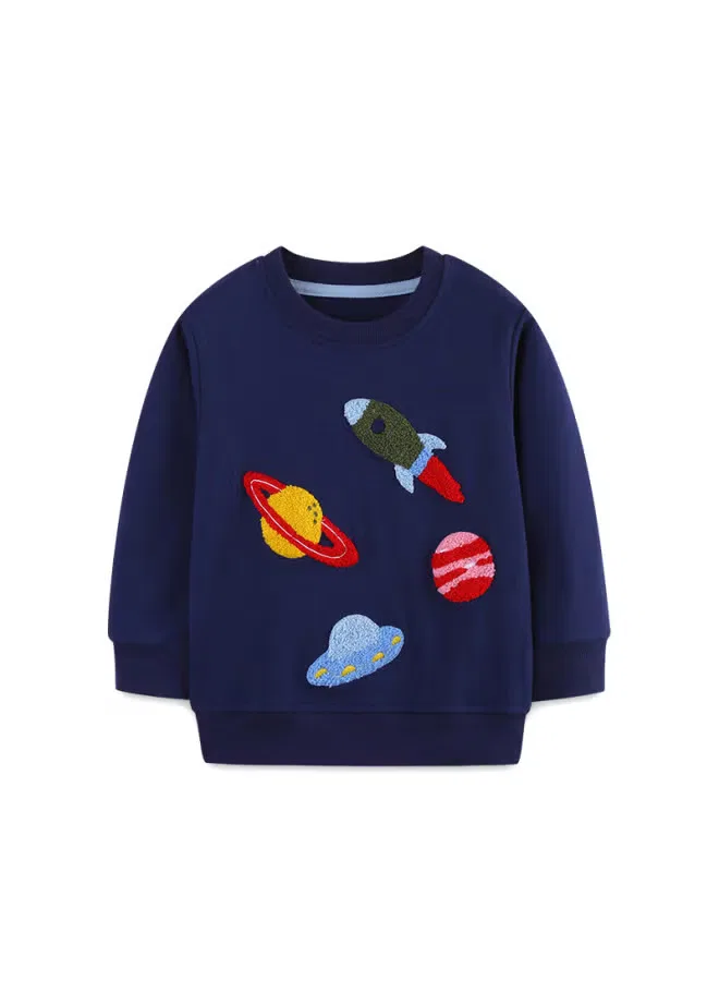 Aosta Betty Store Свитшот с вышивкой мультяшного полотенца Aostabetty