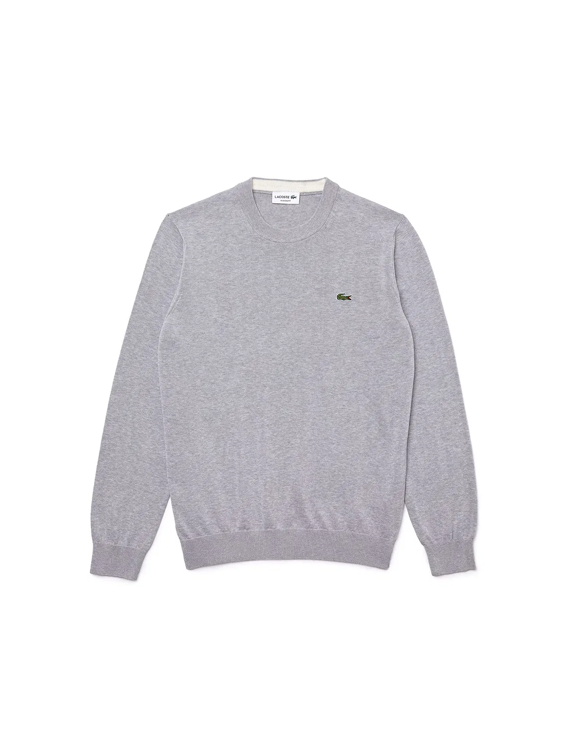 Мужской свитер с круглым вырезом из хлопка Lacoste, Argent Chine