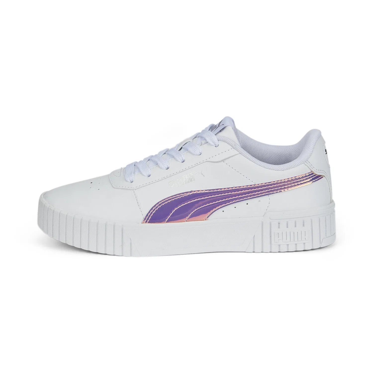 Детские кроссовки с голографическим принтом Carina 2.0 Holo Puma, White Silver Gray