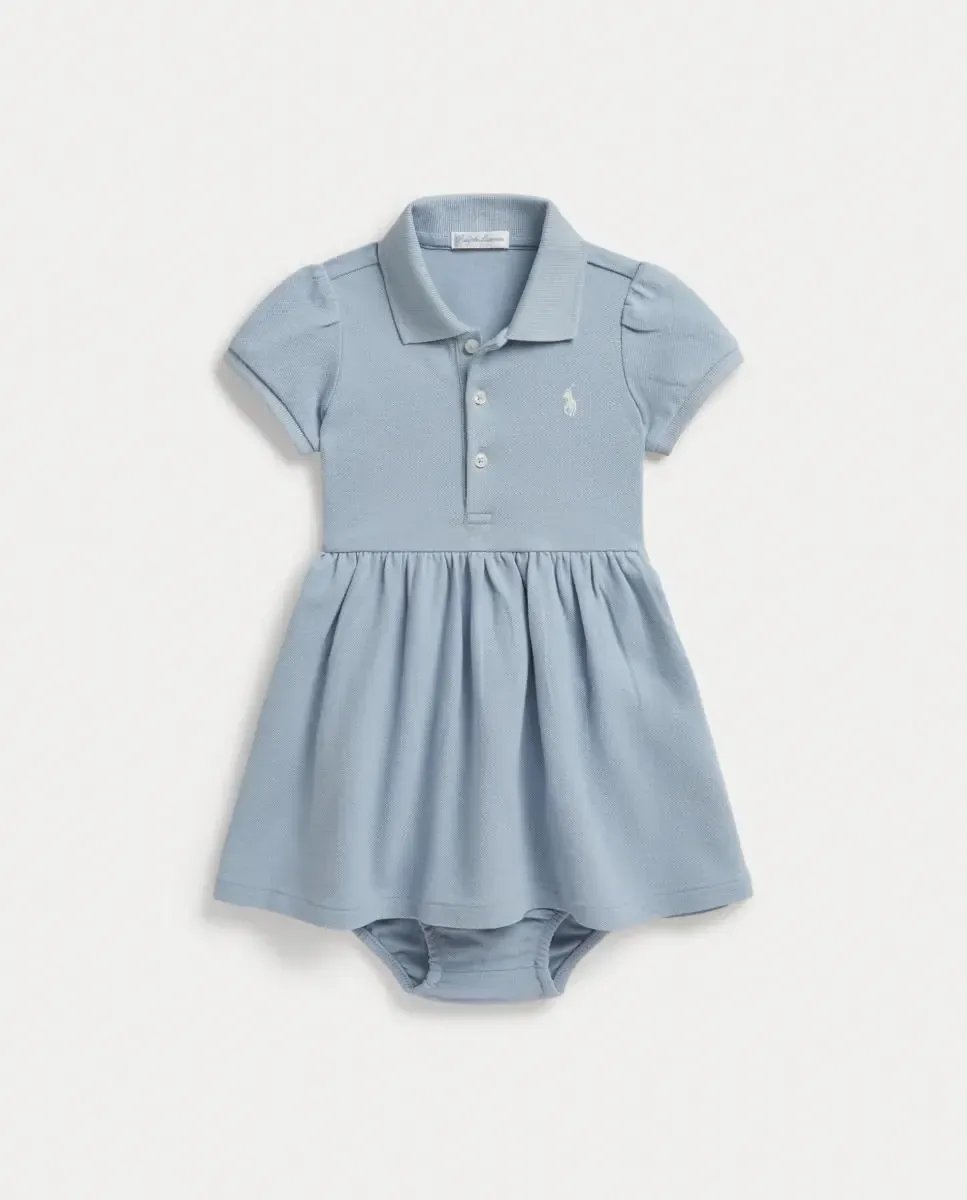 Платье для девочки-подростка в стиле поло из эластичного пике Polo Ralph Lauren, индиго