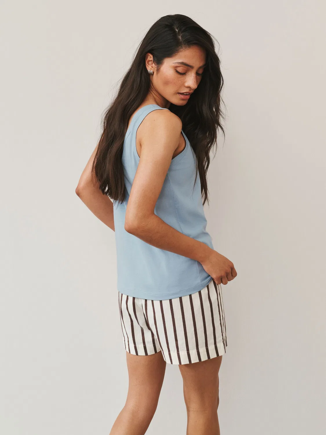 Комплект из 5 маек Slouch Vests Next, коричневый/горошек/синий/белый — фото 3