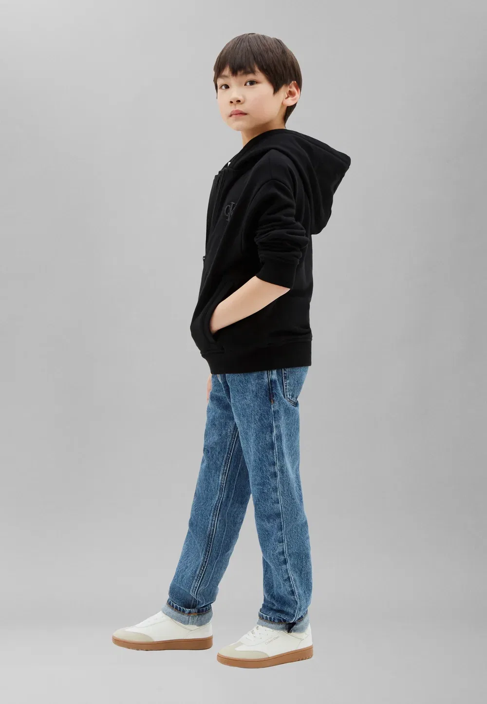 Толстовка на молнии с монограммой и ворсом Calvin Klein Jeans, Pvh Black — фото 3