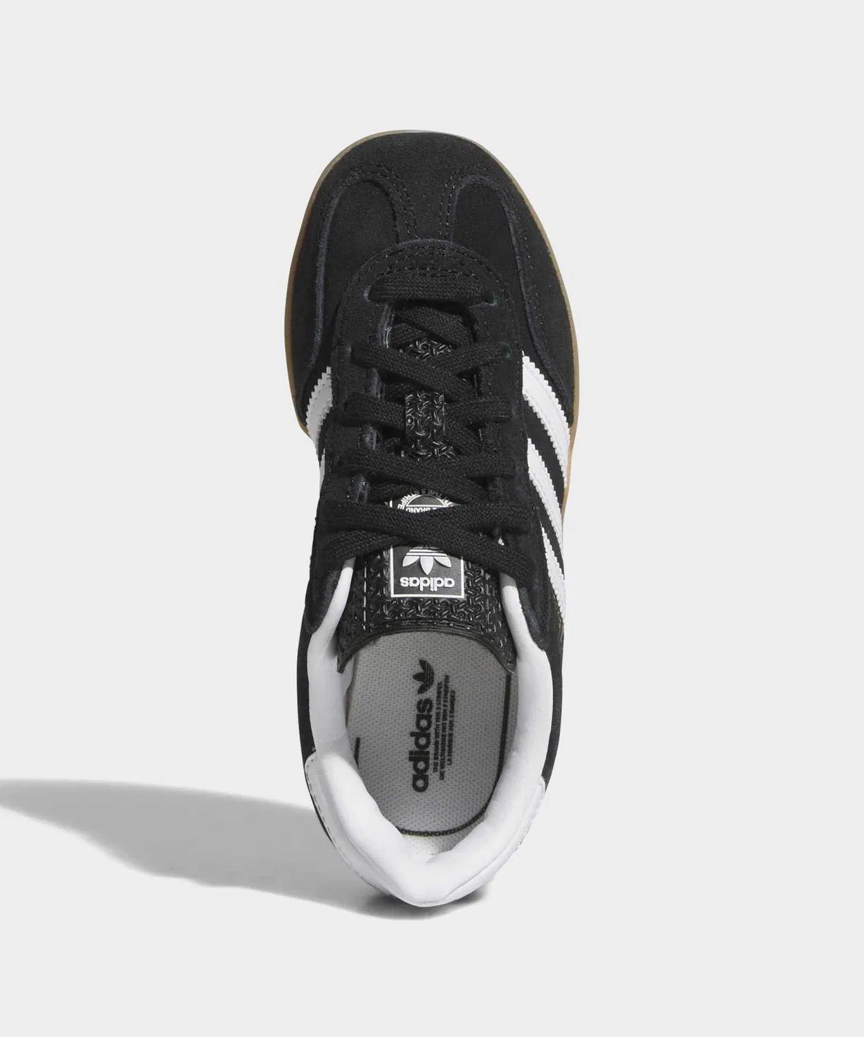 Детские кроссовки из замши с полупрозрачной подошвой GAZELLE INDOOR Adidas, Black — фото 2