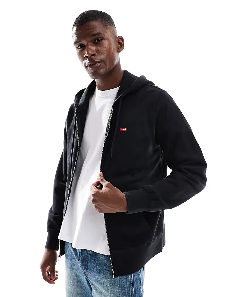 Худи на молнии original с логотипом batwing Levi's, черный