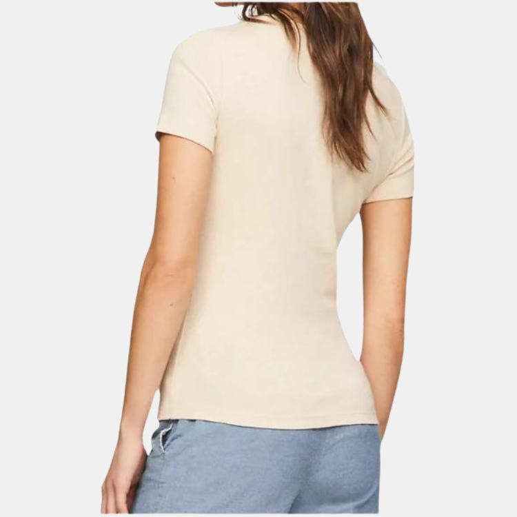Футболка Tommy Hilfiger Regular Women's, бежевый — фото 4