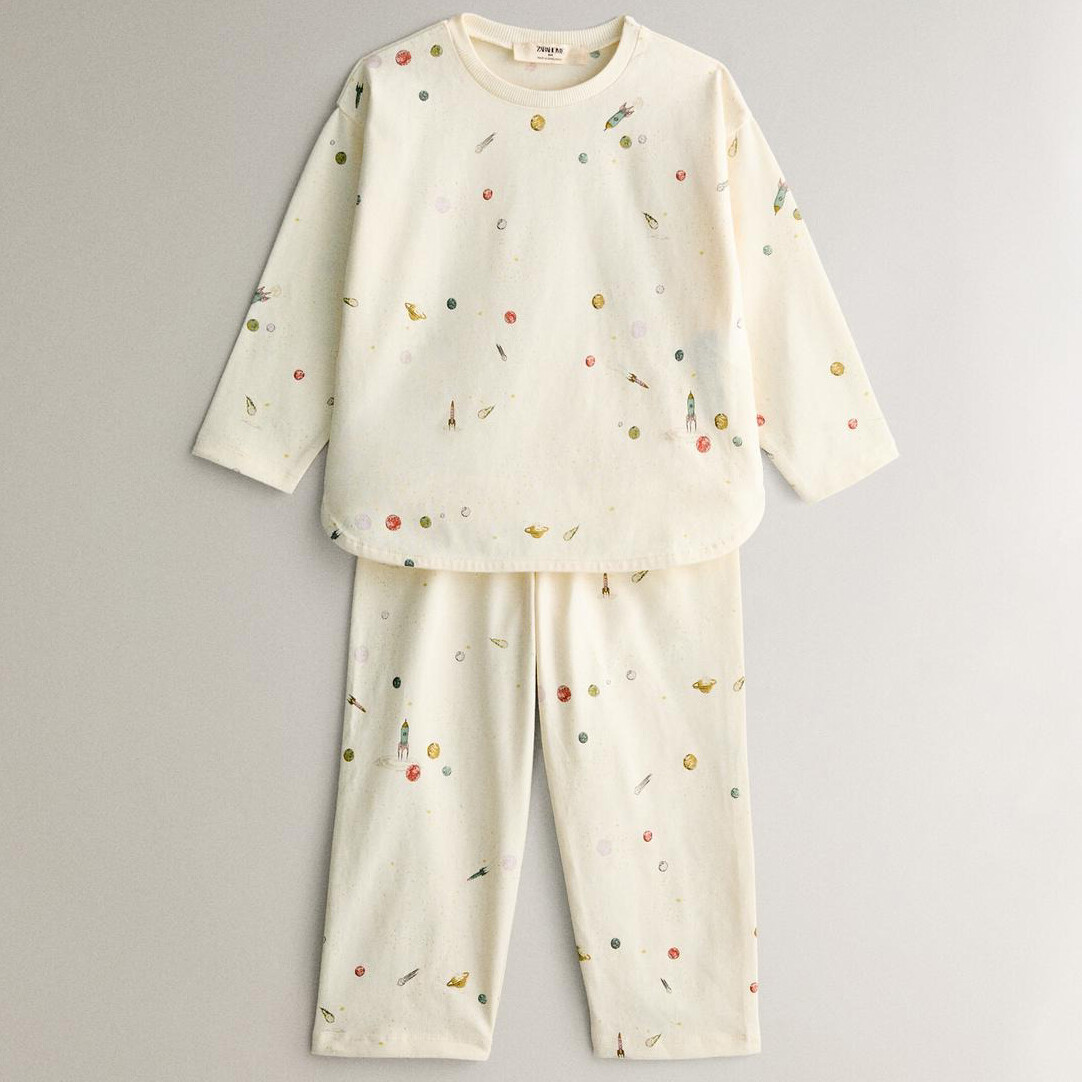 

Детская пижама Zara Home Space Cotton, 2 предмета, кремовый