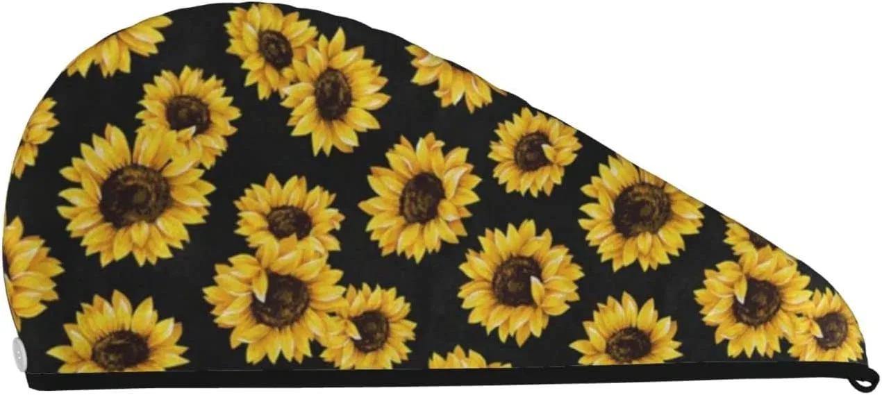 Шапочка для душа Hipster Golden Sunflowers, Ankepwj, 25.4x26.7 см