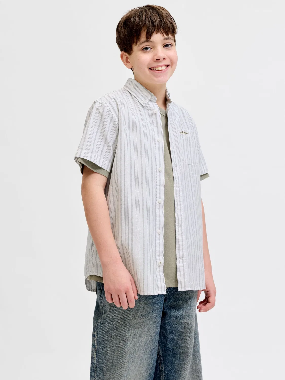 Рубашка с длинным рукавом Vetiver Jack & Jones Junior, зеленый — фото 3