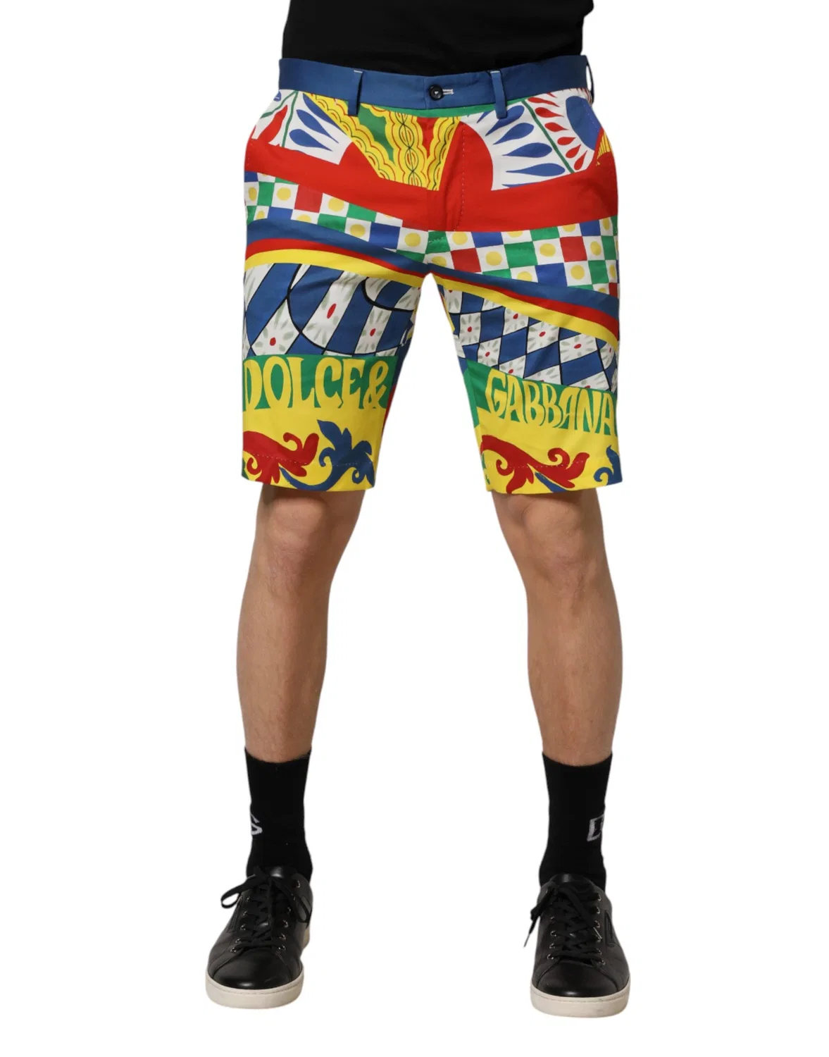Мужские шорты-бермуды с принтом Carretto Print Dolce & Gabbana, Multicolor