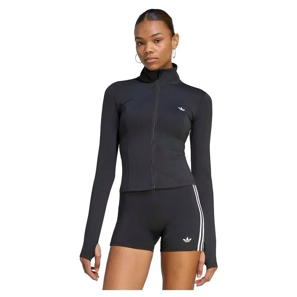 Толстовка на молнии Essential Polyester Adidas Originals, черный